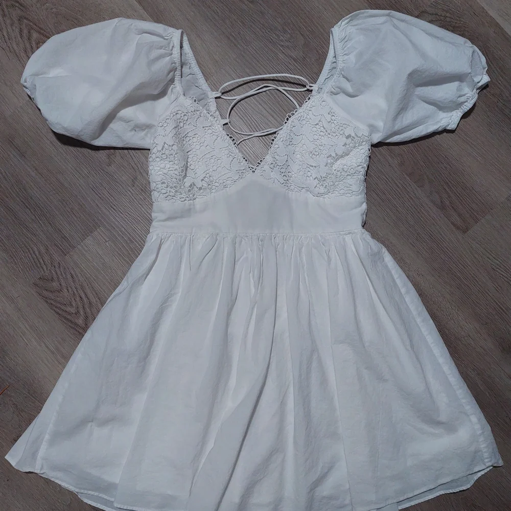 Princess Polly‎ Krysten White Puff Sleeve Mini Dress Sz 12 - Picture 8 of 12